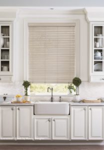 Everwood window blinds above kitchen sink