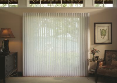 luminette vertical blinds in the open living room